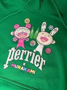 Perrier x Takashi Murakami Green Hoodie Size L Rare Collab